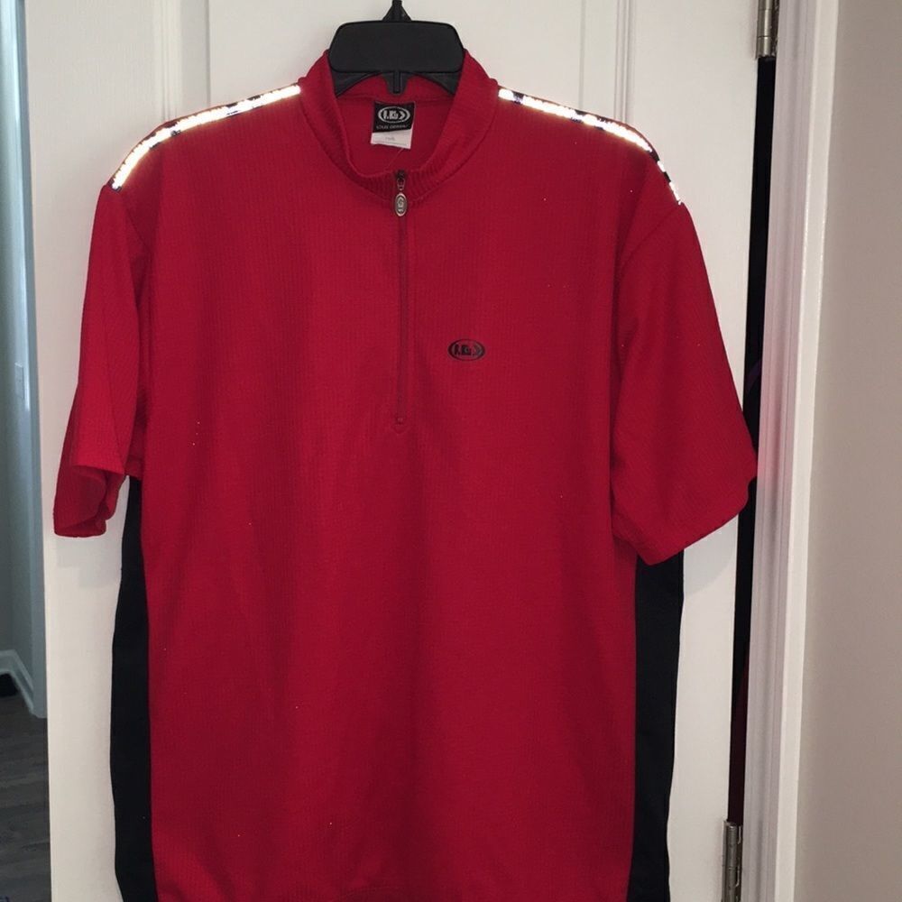 Red black Louis Garneau bike cycling road jersey